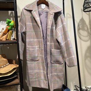 Plaid Long Lavendar Coat